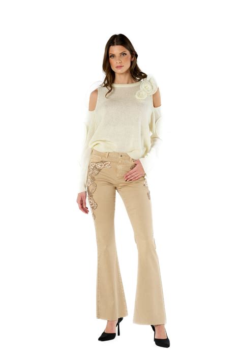 jeans ricamo rose gucci